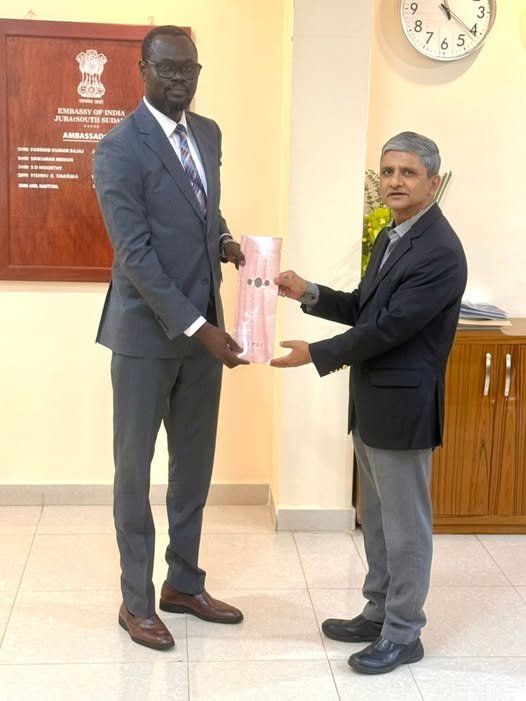 Ambassador of India to South Sudan received the Honble Eng. Madhieu Achuil Mawien, the Acting Minister of Energy & Dams of the Republic of South Sudan, ahead of his visit to India., on 23.10.2025