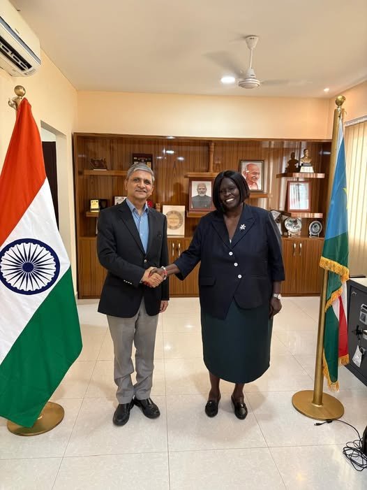 Ambassador had the pleasure of receiving H.E. Sitona Abdalla Osman, the Ambassador-designate of the Republic of South Sudan to India