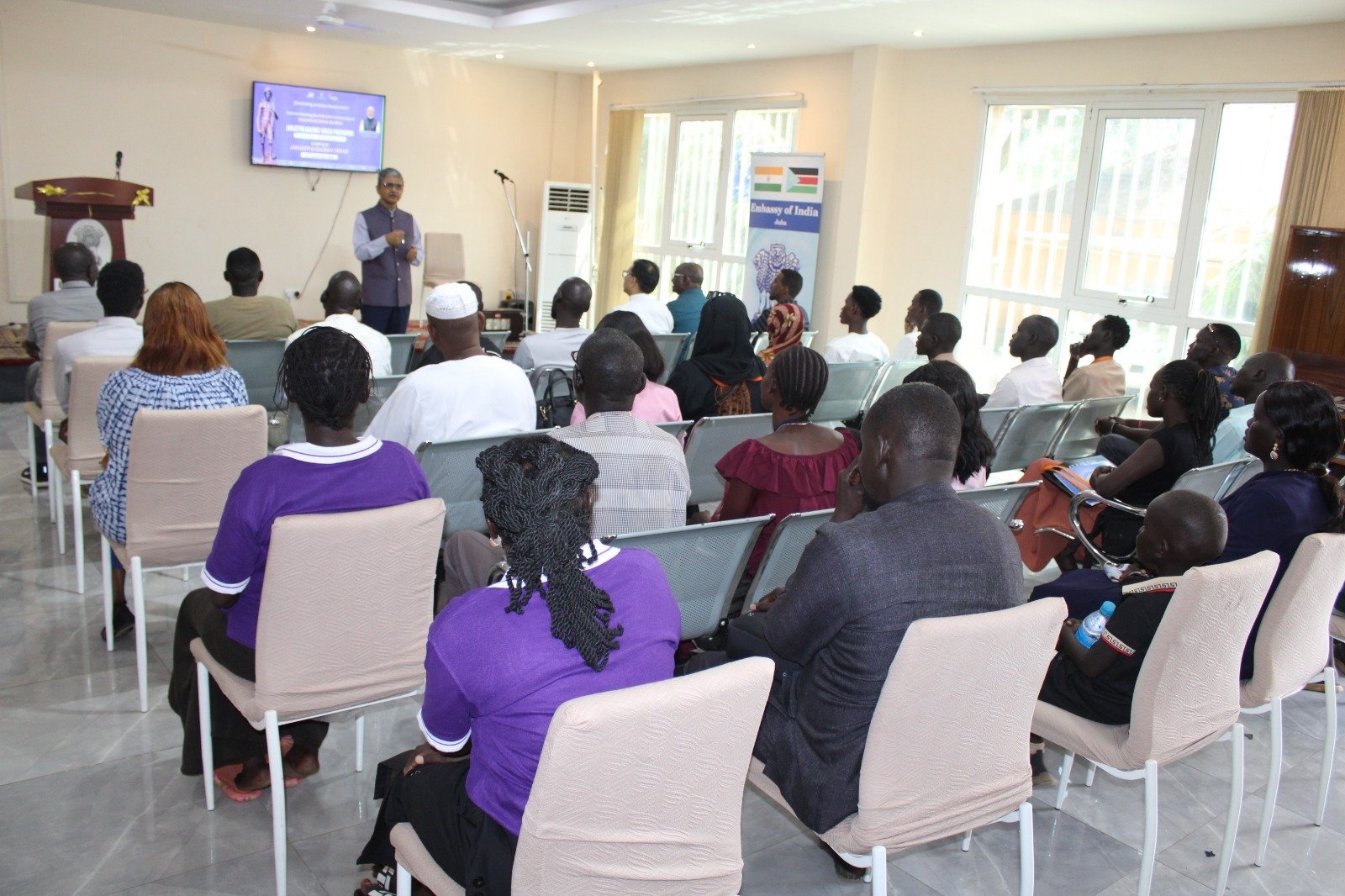 The Embassy of India, Juba, proudly commemorated the 150th Birth Anniversary of one of India\'s greatest and most revered freedom fighters, Bhagwan Birsa Munda, on 14.11.2025