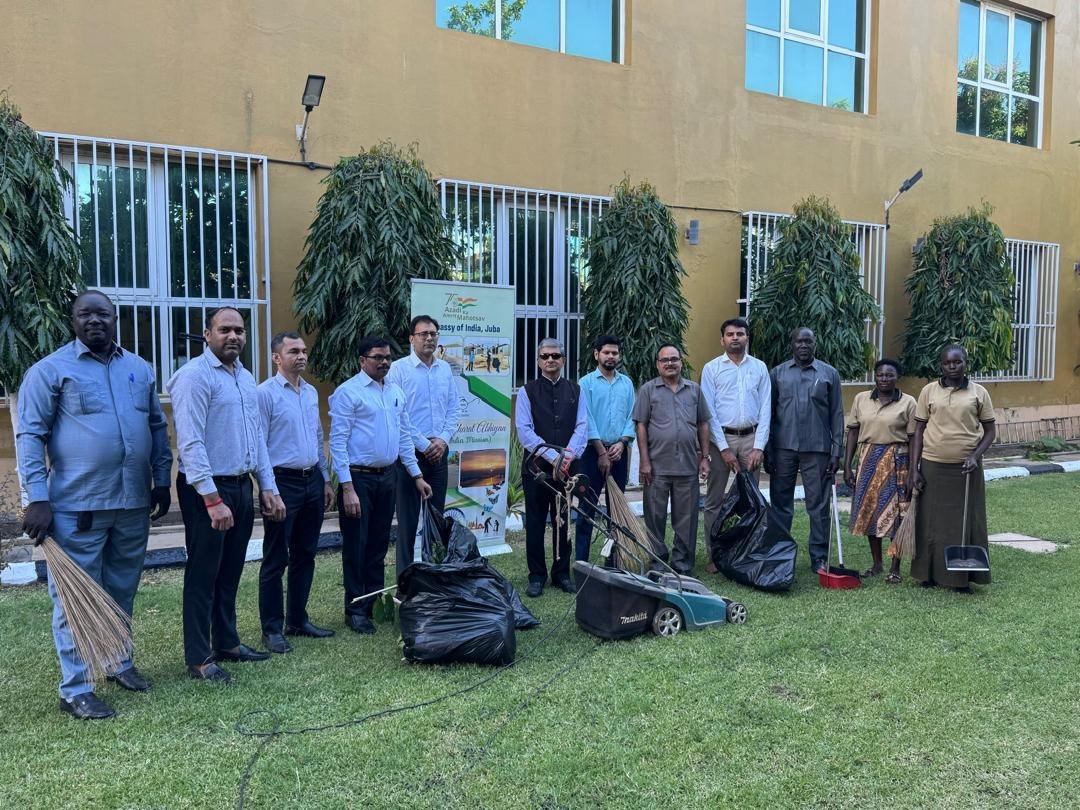 Embassy held a Cleanliness Drive before the 79th Independence Day.