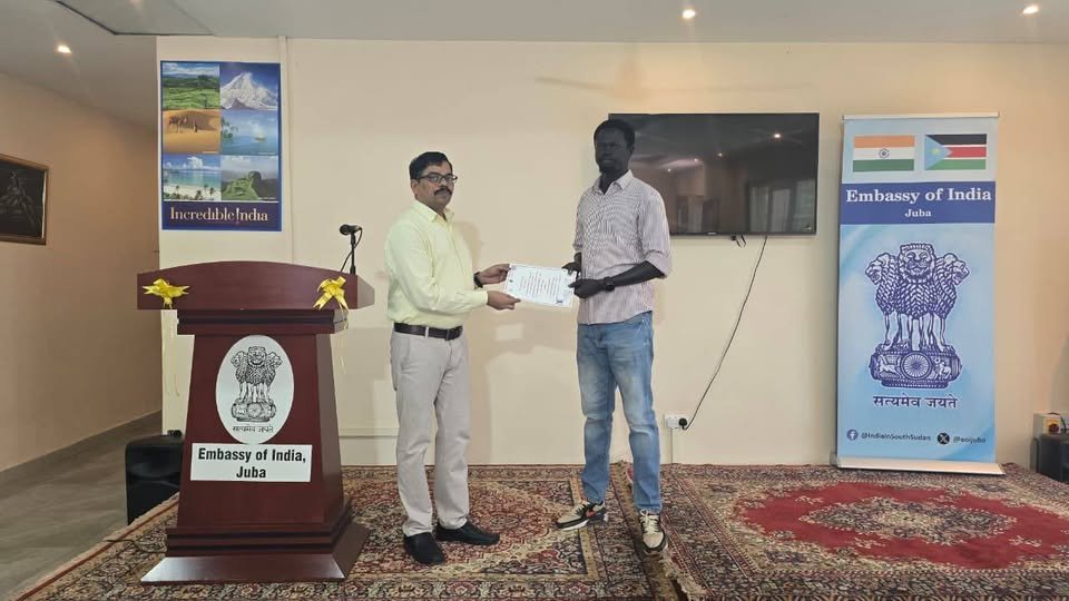 The Embassy of India in Juba extend its heartiest congratulations to Mr. Kon James Yuen on successfully earning his Master of Computer Application (MCA) from a premier Indian University, on 17.12.2025