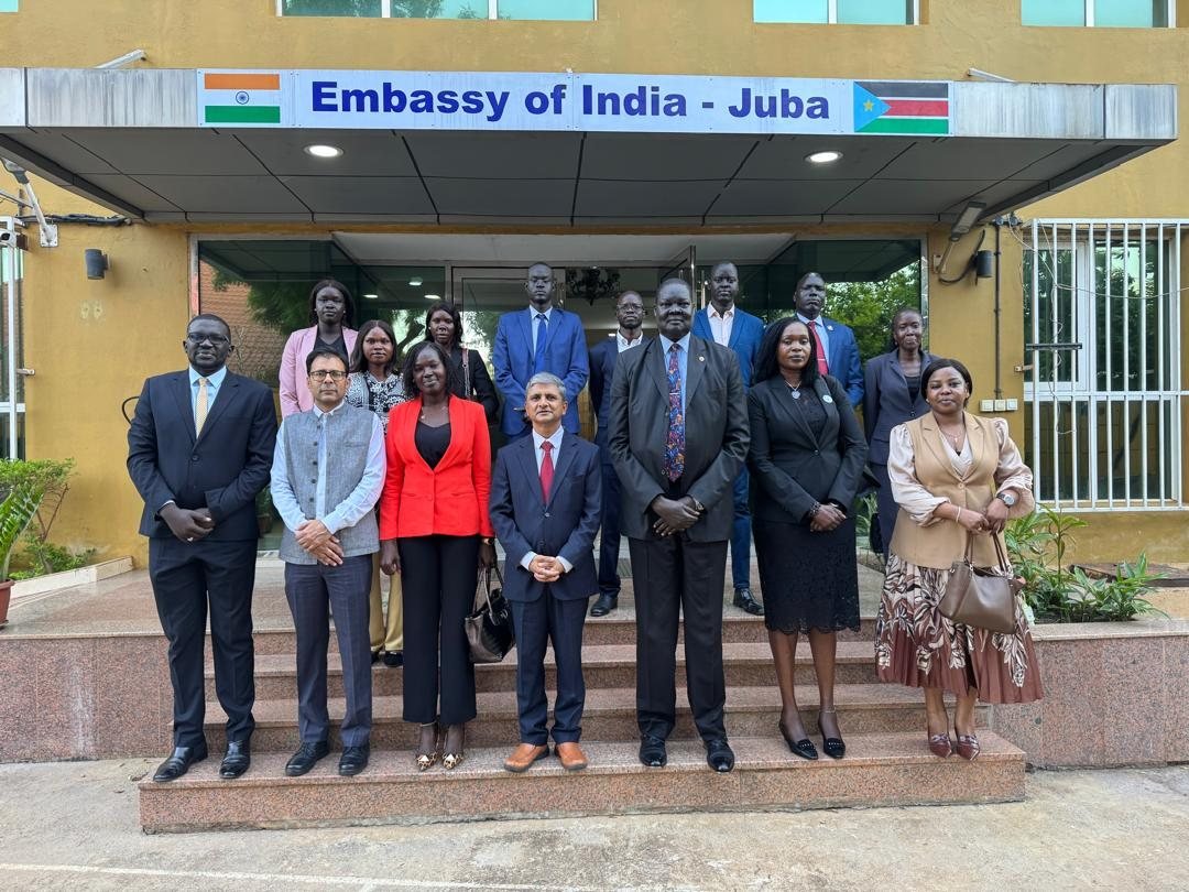 he Ambassador hosted a Pre-departure briefing for the 10 South Sudanese Diplomats proceeding India for a Course at the Sushma Swaraj Institute of Foreign Service (SSIFS) from 04-13 August 2025.