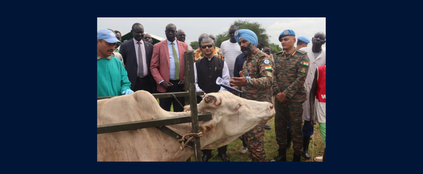 The Ambassador attended a veterinary camp in Bor, Jonglei State, organized by Indian peacekeepers of INDBATT-II on 21 August 2025