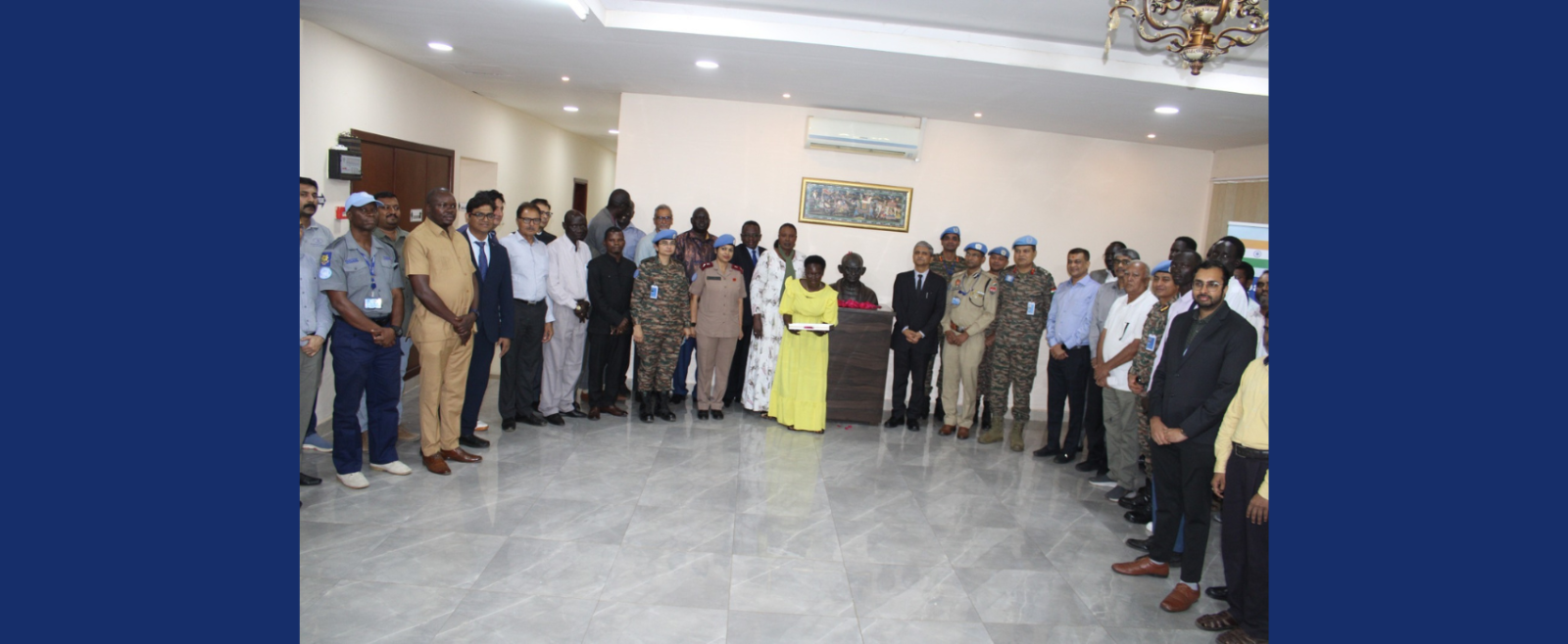 The statue of Father of Nation, Mahatma Gandhiji, was unveiled at the Embassy by Hon`ble Dr. Nadia Arop Dudi, Minister of Culture, Museums and National Heritage of the Republic of South Sudan