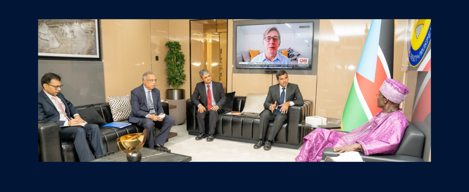 Foreign Office Consultations between India & South Sudan: Indian delegation led by Joint Secretary Suresh Kumar M, was honoured to call on H.E. James Wani Igga,Vice President & Chair of Economic Cluster of the Republic of South Sudan.