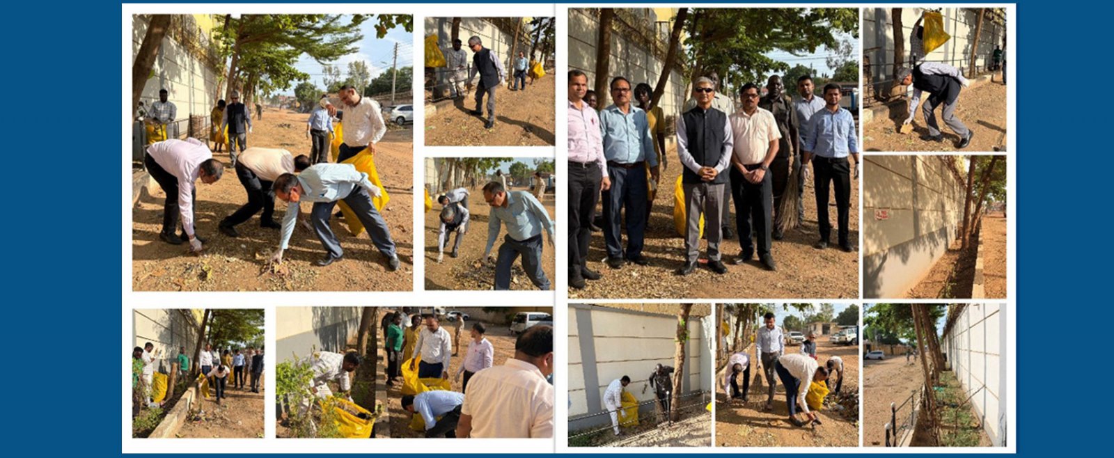 The Ambassador and Embassy officials participated in a cleanliness drive, cleaning the Embassy's periphery on 28 April 2025
